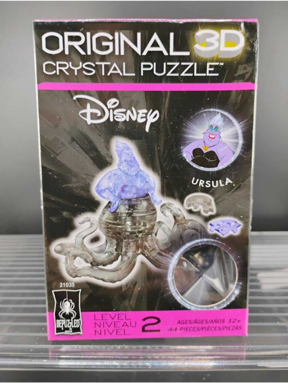 Disney Original 3D Crystal Puzzle Ursula 44-Piece Level 2 Ages 12+ Durable Boxed